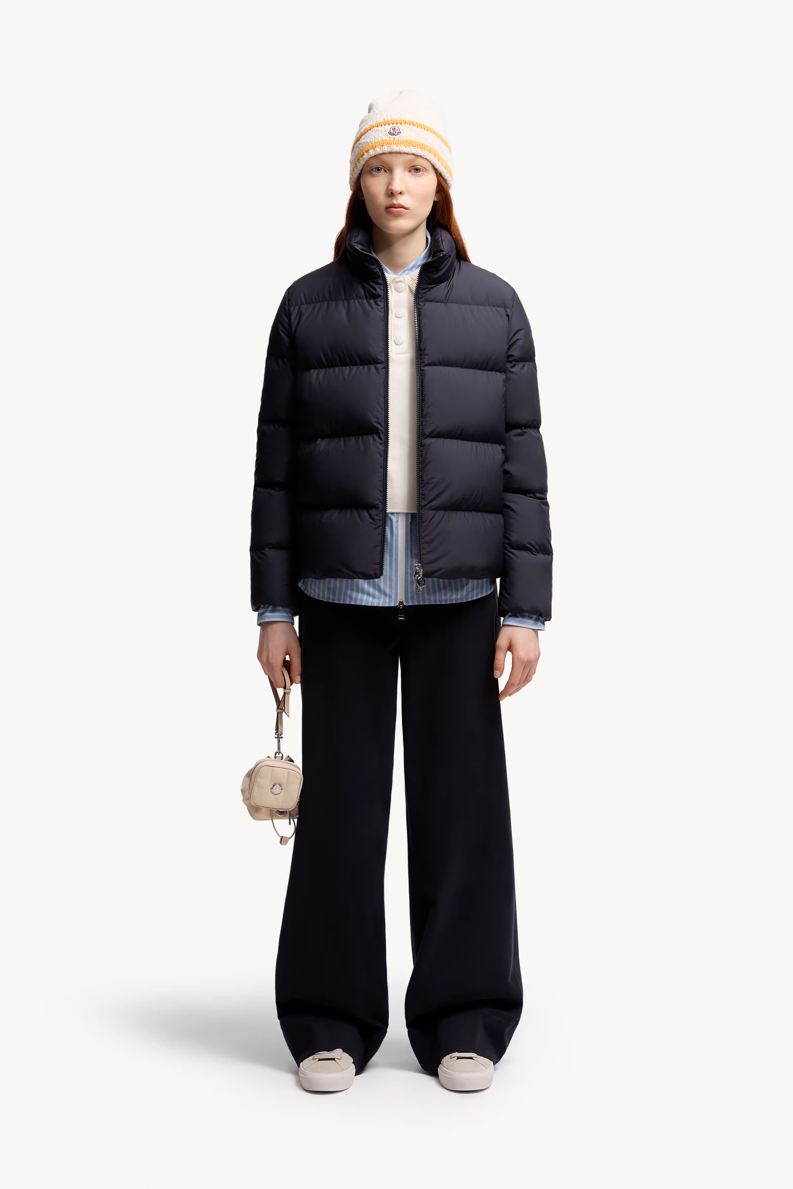 Mauzun Short Down Jacket Women Navy Blue Moncler 0